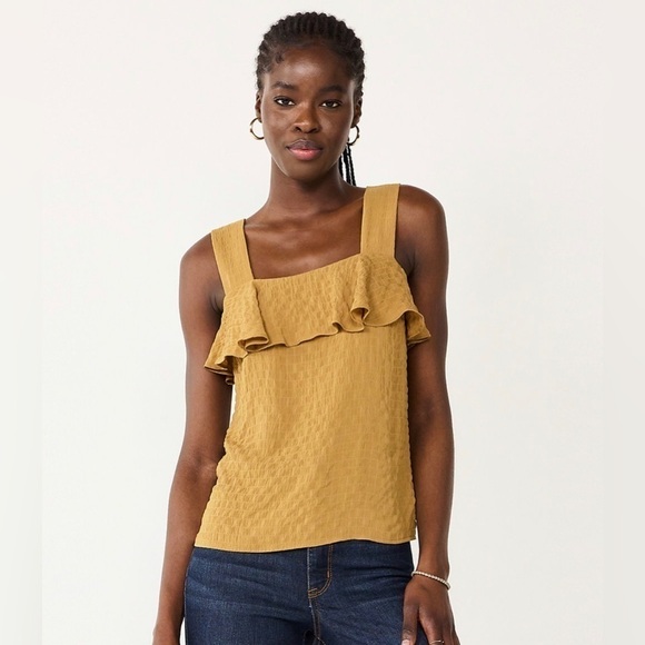 Nine West Tops - Nine West Ruffle Wide Strap Tank l SIZE S